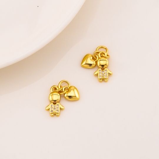Dije de niño con corazon en micropave