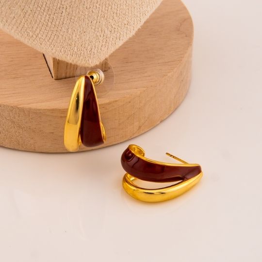 Argollas esmaltadas baño 18k