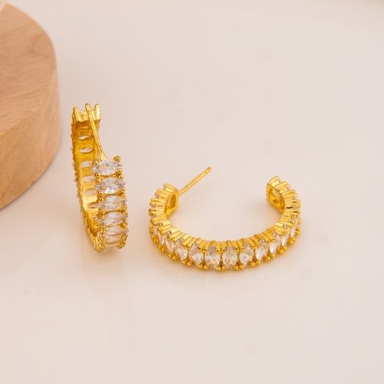 Argollas con zirconias baño 18k