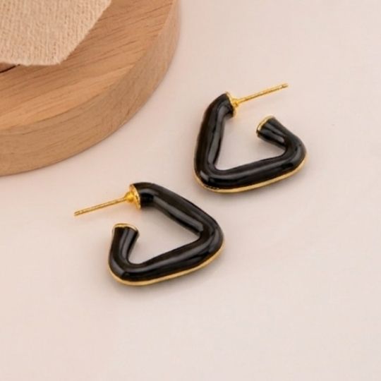 Argollas esmaltadas baño 18k
