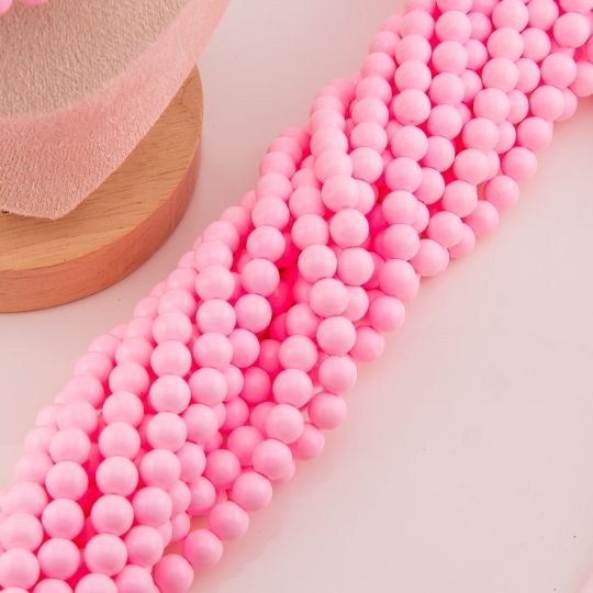 Perla de vidrio bola chicle rosa pastel 10mm