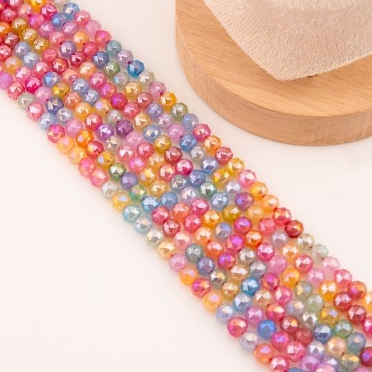 Quarzo facetado multicolor con recubrimiento AB