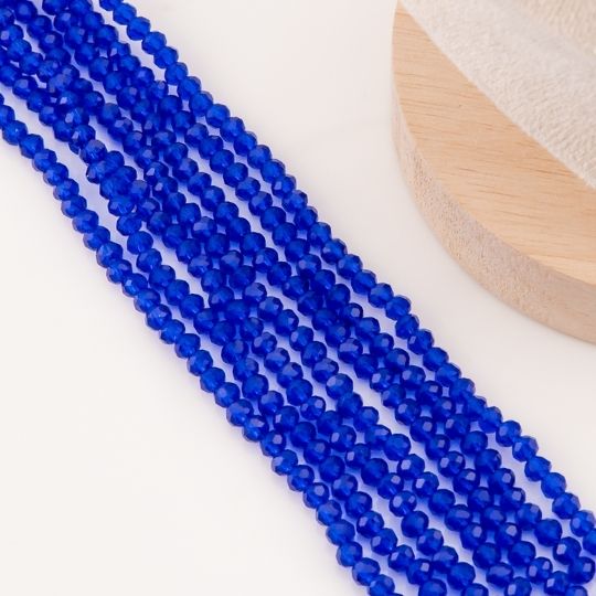 Cristal Rondelle azul marino 2mm