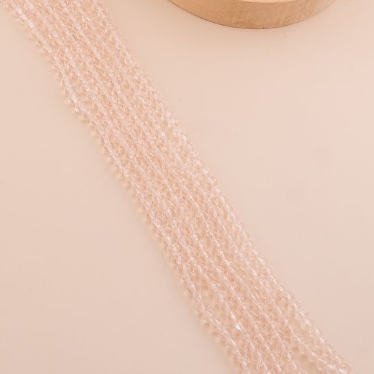 Cristal Rondelle cuarzo rosa 2mm