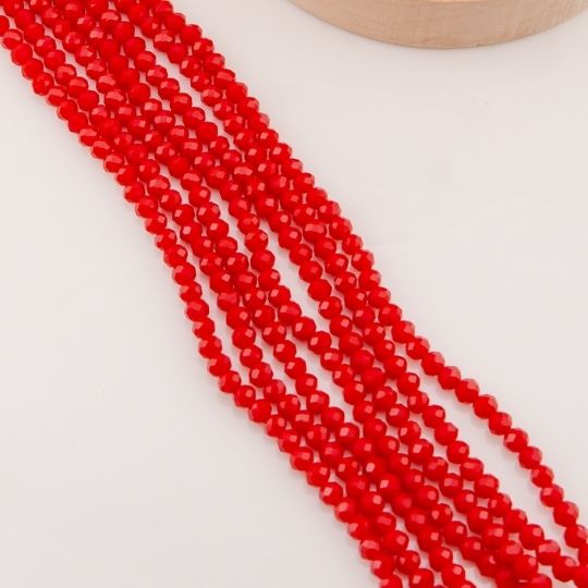 Cristal Rondelle rojo vino 2mm