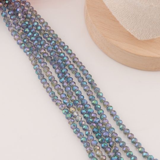 Cristal Rondelle gris plomo metalizado 2mm