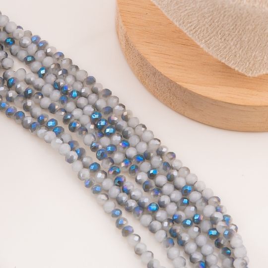 Cristal Rondelle gris metalizado 2mm