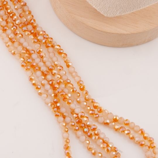 Cristal Rondelle durazno metalizado 2mm
