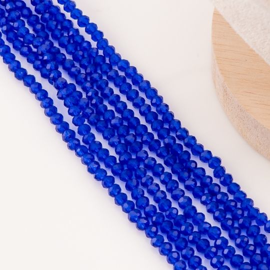 Cristal Rondelle azul marino 4mm