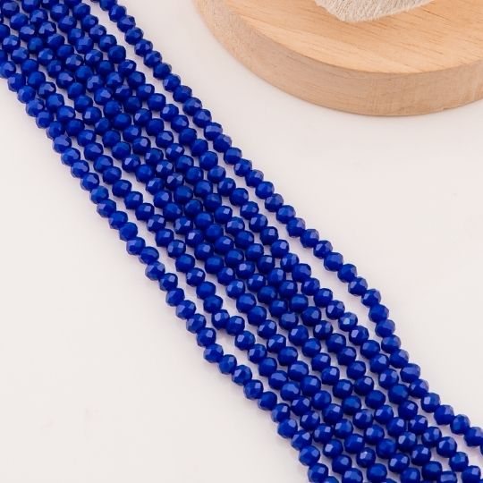 Cristal Rondelle azul marino 4mm
