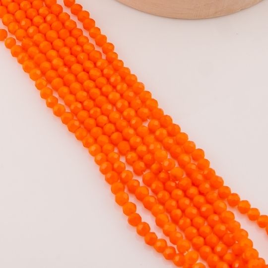 Cristal Rondelle naranja neon 4mm