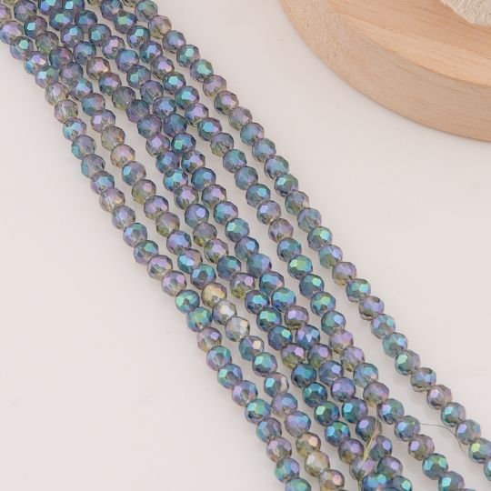 Cristal Rondelle gris plomo metalizado 4mm