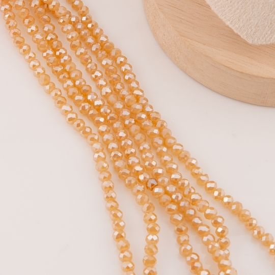 Cristal Rondelle champagne metalizado 4mm