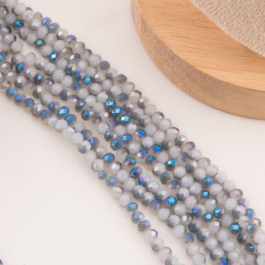 Cristal Rondelle gris metalizado 4mm