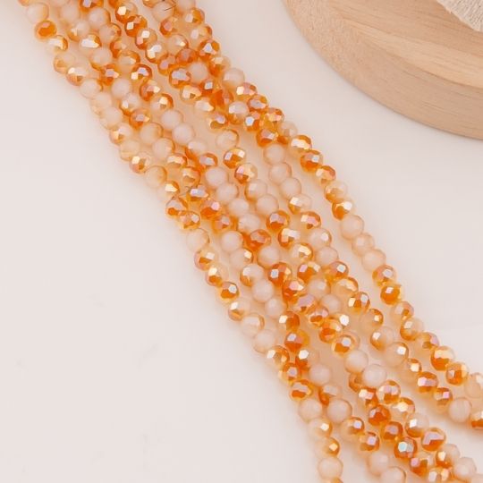 Cristal Rondelle durazno metalizado 4mm