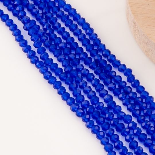 Cristal Rondelle azul marino 6mm