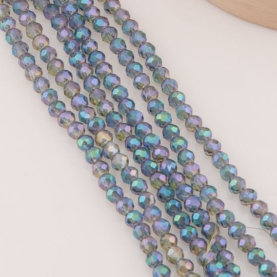Cristal Rondelle gris plomo metalizado 6mm