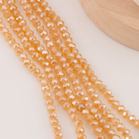 Cristal Rondelle champagne metalizado 6mm