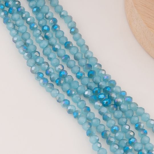 Cristal Rondelle azul petroleo metalizado 6mm