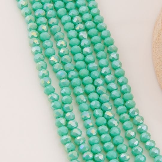 Cristal Rondelle jade pastel metalizado 6mm