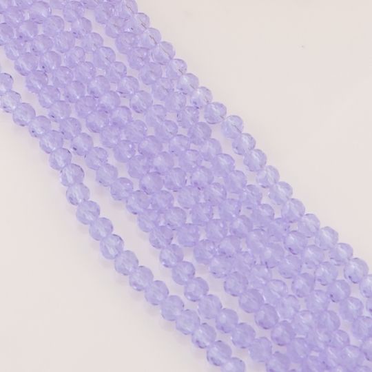 Cristal Rondelle lavanda pastel traslucido 8mm