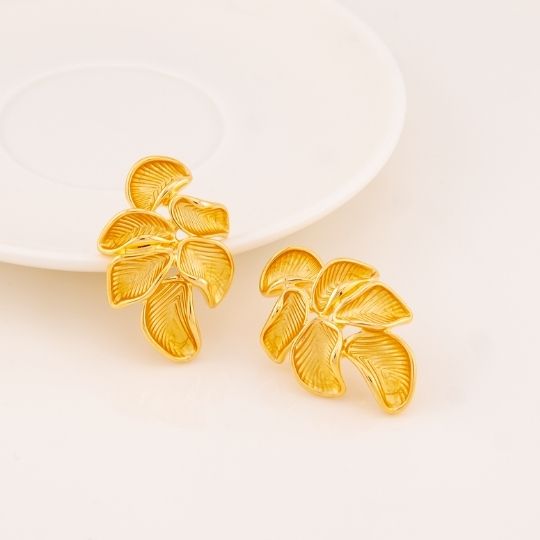 Aretes esmaltados baño 18k