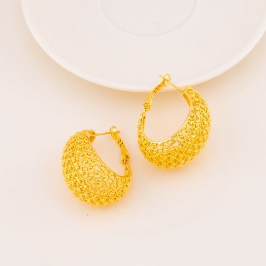 Argollas chunky solidas baño 18k