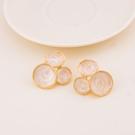 Aretes esmaltados baño 18k