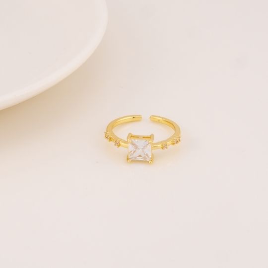 Anillo ajustable con zirconias baño 18k