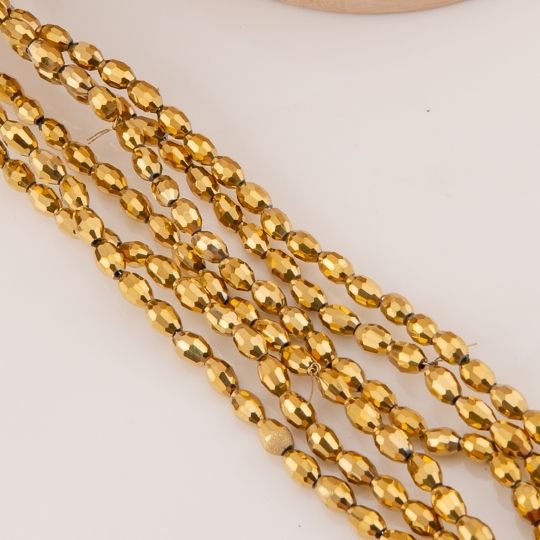 Cristal arroz Dorado 6*8mm