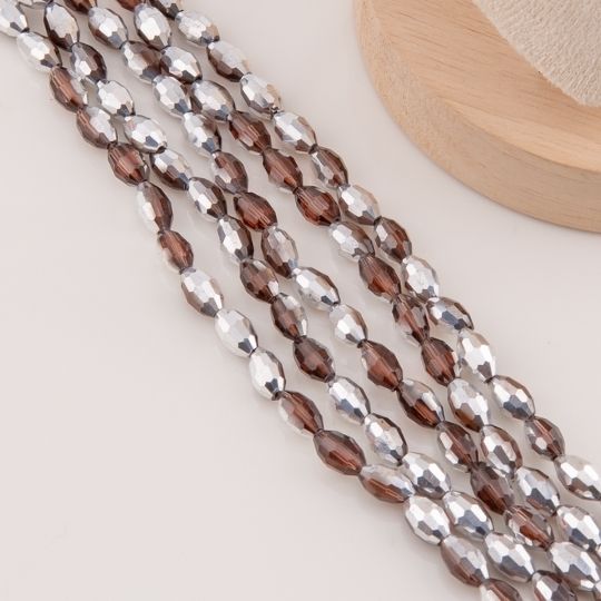 Cristal arroz Doble tono plata ocre AB 6*8mm