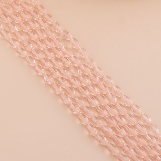 Cristal arroz cuarzo rosa traslucido 6*8mm