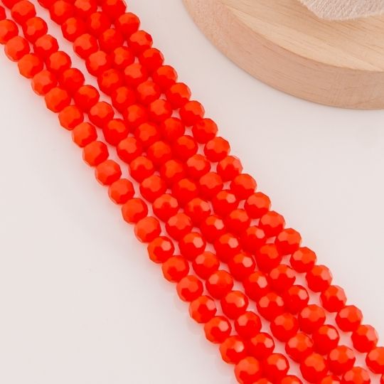 Cristal Football rojo coral 6mm