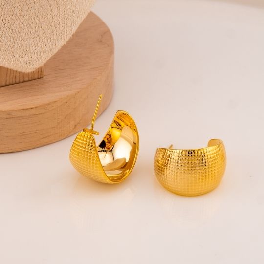 Argollas chunky baño 18k
