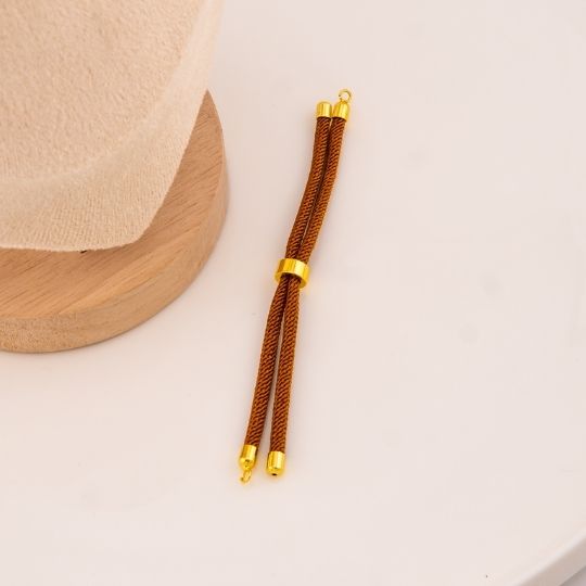Pulsera ajustable cafe baño 18k
