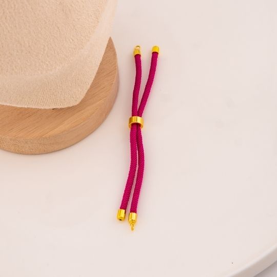 Pulsera ajustable magenta baño 18k