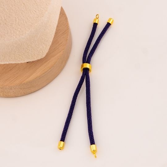 Pulsera ajustable morado oscuro baño 18k