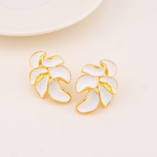Aretes esmaltados baño 18k
