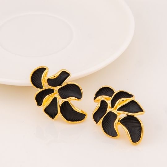 Aretes esmaltados baño 18k