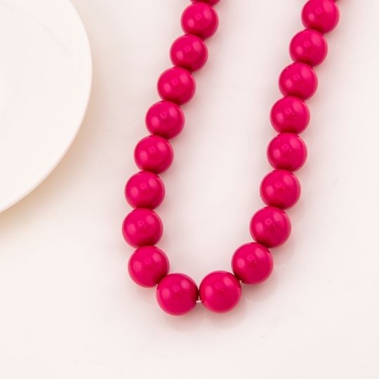 Collar bola chicle en concha nacar 12mm baño 18k