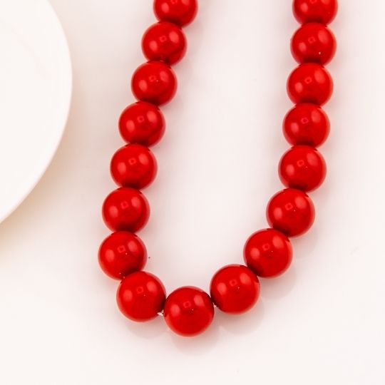 Collar bola chicle en concha nacar 12mm baño 18k