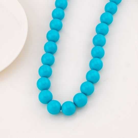 Collar bola chicle en concha nacar 12mm baño 18k