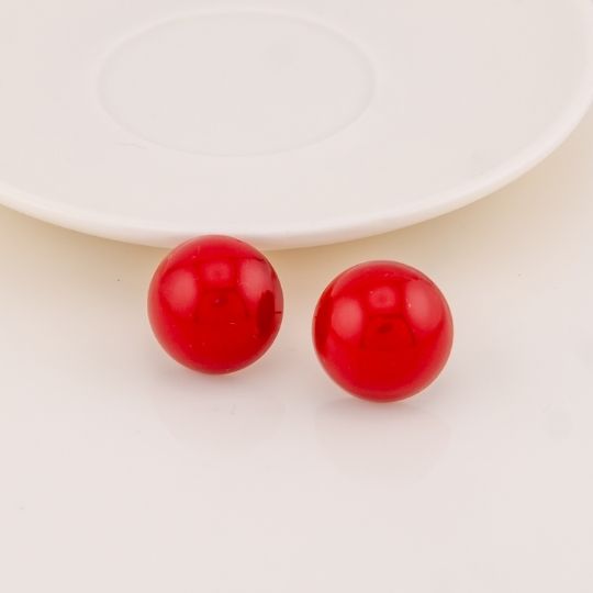 Aretes stud redondos 16mm baño 18k