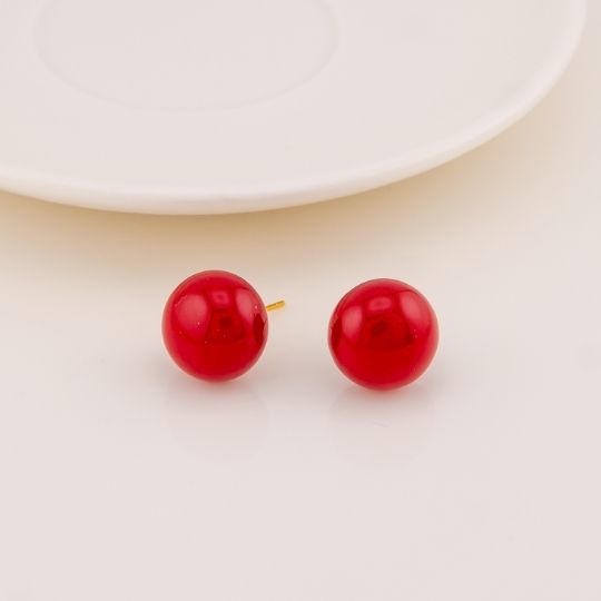 Aretes stud redondos 12mm baño 18k