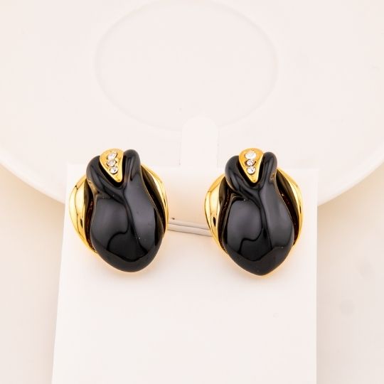 Aretes stud de tulipan baño 18k