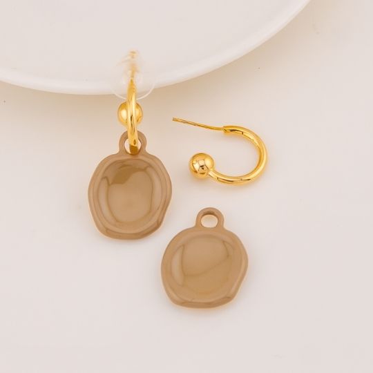 Aretes esmaltados doble uso baño 18k