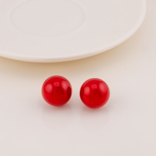 Aretes stud redondos 14mm baño 18k