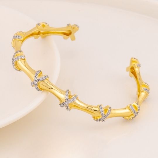 Brazalete chunky de abeja baño 18k