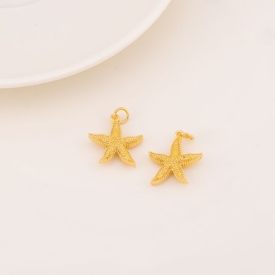 Dije estrella de mar solido baño 18k