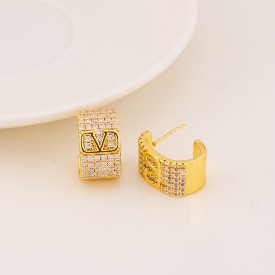 Argollas de marca con zirconias baño 18k